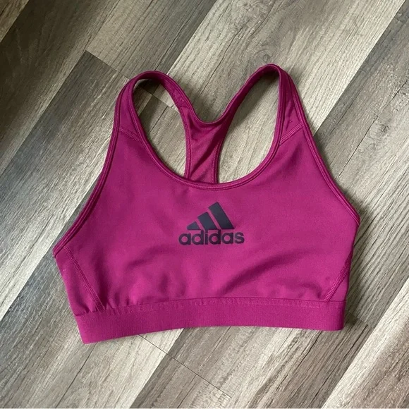 adidas Magenta Sports Bra with Wide Straps and Elastic Support - Picture 4 of 11